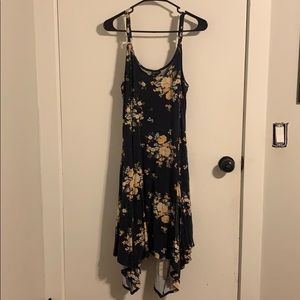 Navy and Yellow Floral swing dress
